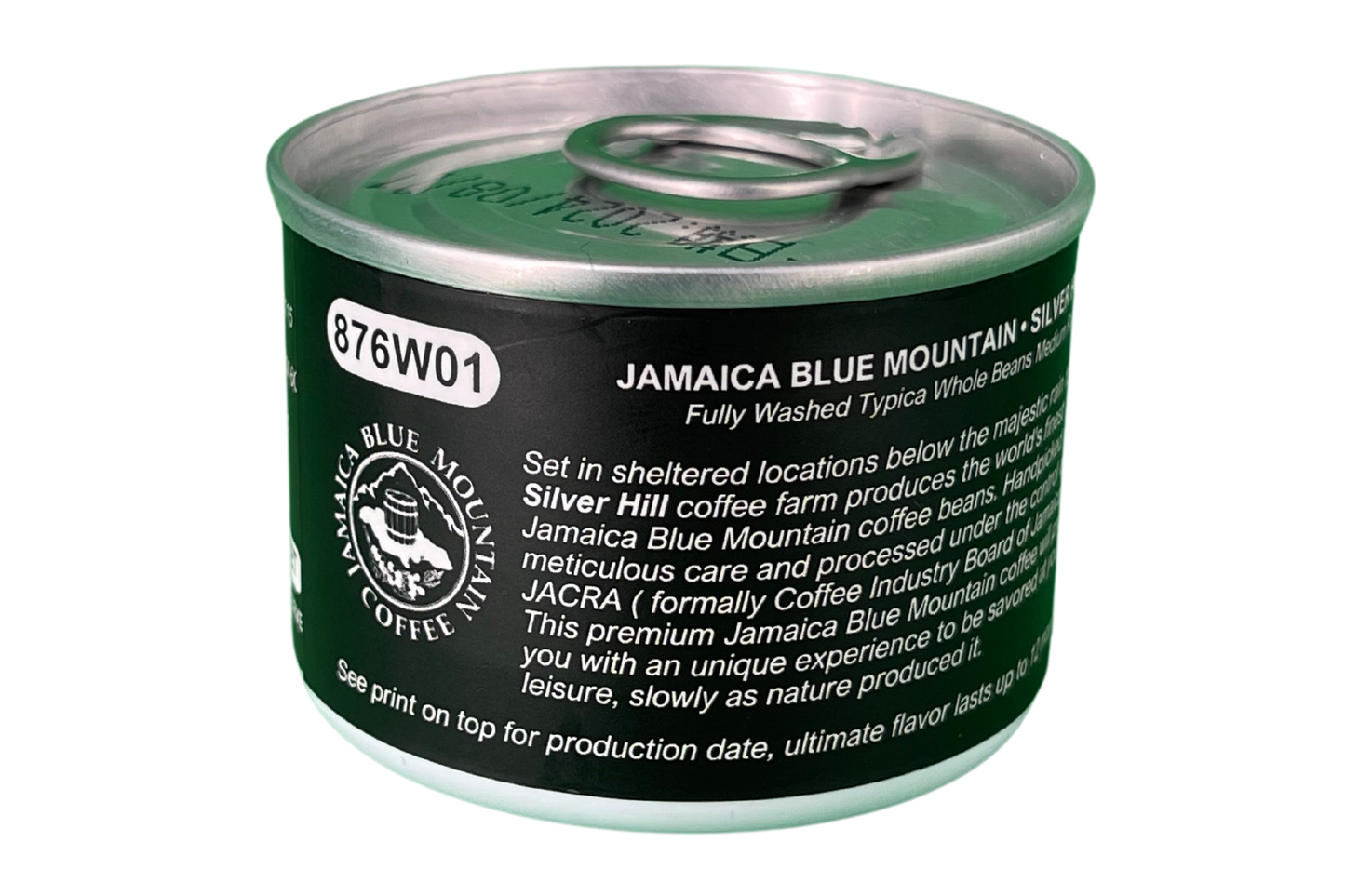 JAMROCK® NitraTin Nitrogen Sealed 100% Jamaica Blue Mountain Coffee, Grade 1, Whole Beans, 18g Tins, 12 Pack